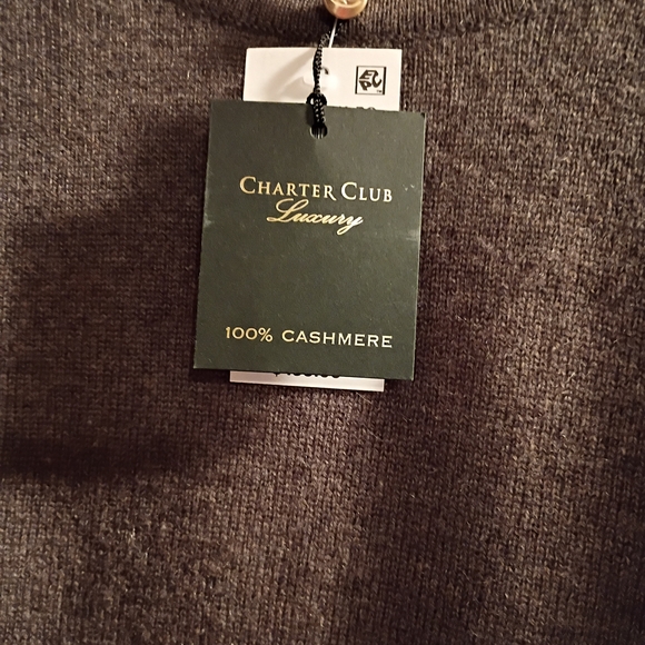 NWT Charter Club Women's 100% Luxury Cashmere Crewneck Sweater in Heatherd Mocha - Picture 6 of 6